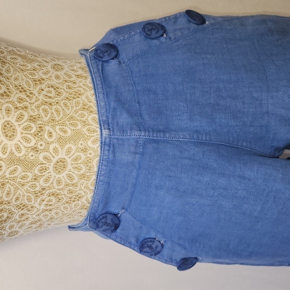 Escales Paris Women EU36/US6 100% Linen Sailor Button Front Back Pocket Shorts - Picture 2 of 16